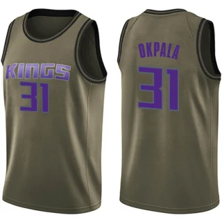 Men's KZ Okpala Sacramento Kings Green Swingman Salute to Service Jersey