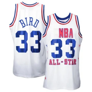 Men's Larry Bird Boston Celtics White Swingman 1990 All Star Throwback Jersey