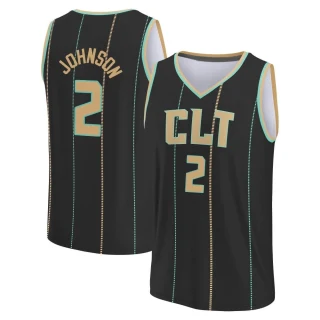 Men's Larry Johnson Charlotte Hornets Black Fast Break 2022/23 City Edition Jersey