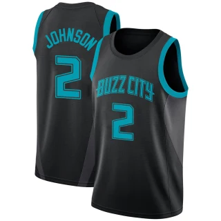 Men's Larry Johnson Charlotte Hornets Black Swingman Jordan Brand 2018/19 Jersey - City Edition