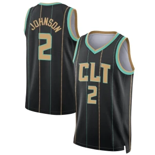 Men's Larry Johnson Charlotte Hornets Black Swingman Jordan Brand 2022/23 City Edition Jersey