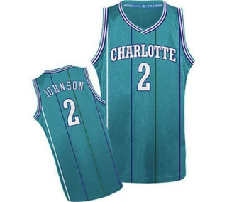 Men's Larry Johnson Charlotte Hornets Light Blue Authentic Throwback Jersey