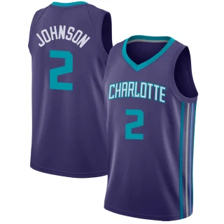 Men's Larry Johnson Charlotte Hornets Purple Swingman Jordan Brand Jersey - Statement Edition