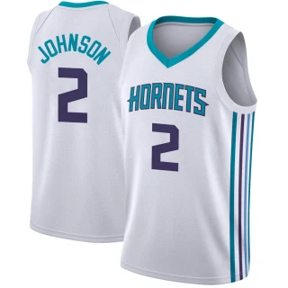 Men's Larry Johnson Charlotte Hornets White Swingman Jordan Brand Jersey - Association Edition