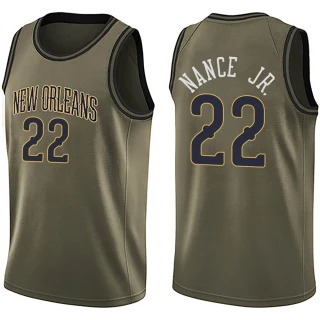 Men's Larry Nance Jr. New Orleans Pelicans Green Swingman Salute to Service Jersey