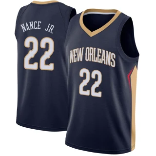 Men's Larry Nance Jr. New Orleans Pelicans Navy Swingman Jersey - Icon Edition
