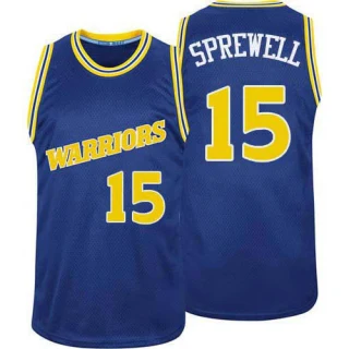Men's Latrell Sprewell Golden State Warriors Blue Authentic Throwback Jersey