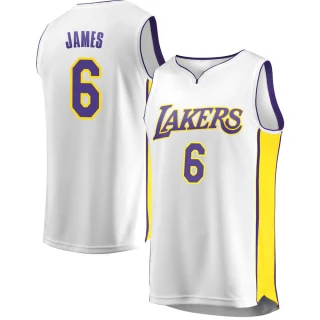 Men's LeBron James Los Angeles Lakers White Fast Break Jersey - Association Edition