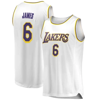 Men's LeBron James Los Angeles Lakers White Swingman 2018/19 Jersey - Association Edition