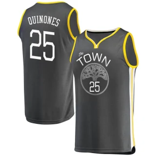 Men's Lester Quinones Golden State Warriors Gold Fast Break Charcoal Jersey - Statement Edition
