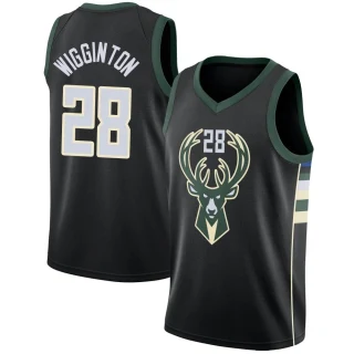 Men's Lindell Wigginton Milwaukee Bucks Black Swingman Jersey - Statement Edition