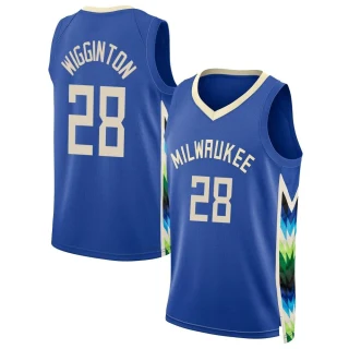 Men's Lindell Wigginton Milwaukee Bucks Royal Swingman 2022/23 City Edition Jersey