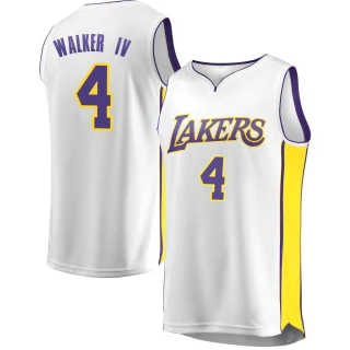 Men's Lonnie Walker IV Los Angeles Lakers White Fast Break Jersey - Association Edition