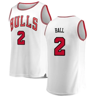 Men's Lonzo Ball Chicago Bulls White Fast Break Jersey - Association Edition