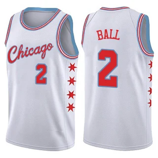Men's Lonzo Ball Chicago Bulls White Swingman Jersey - City Edition