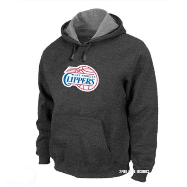 Men's Los Angeles Clippers Grey Pullover Hoodie - Dark