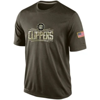 Men's Los Angeles Clippers Olive Salute To Service KO Performance Dri-FIT T-Shirt