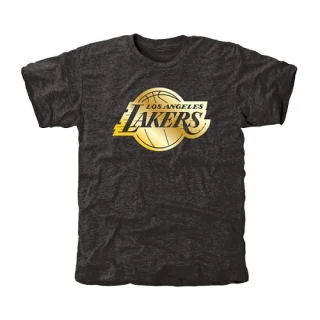 Men's Los Angeles Lakers Gold Collection Tri-Blend T-Shirt - Black