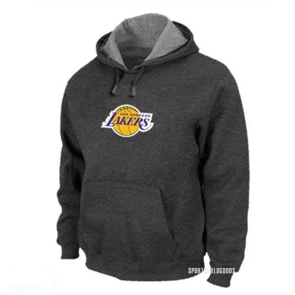Men's Los Angeles Lakers Grey Pullover Hoodie - Dark