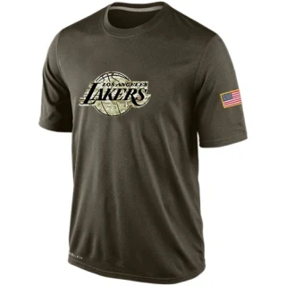 Men's Los Angeles Lakers Olive Salute To Service KO Performance Dri-FIT T-Shirt