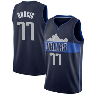 Men's Luka Doncic Dallas Mavericks Navy Swingman Jersey - Statement Edition