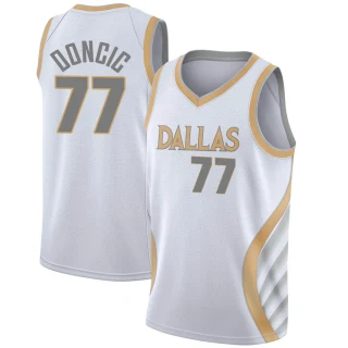 Men's Luka Doncic Dallas Mavericks White Swingman 2020/21 Jersey - City Edition