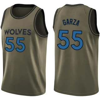 Men's Luka Garza Minnesota Timberwolves Green Swingman Salute to Service Jersey