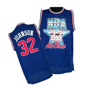 Men's Magic Johnson Los Angeles Lakers Blue Swingman 1992 All Star Throwback Jersey