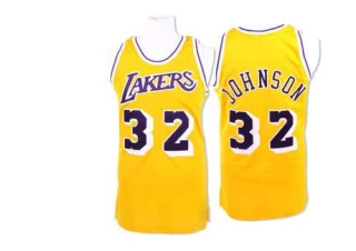 Men's Magic Johnson Los Angeles Lakers Gold Swingman Throwback Jersey