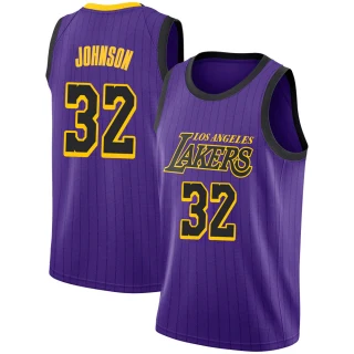 Men's Magic Johnson Los Angeles Lakers Purple Swingman 2018/19 Jersey - City Edition