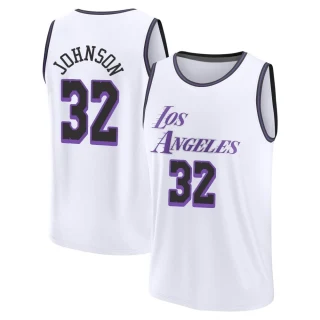 Men's Magic Johnson Los Angeles Lakers White Fast Break 2022/23 City Edition Jersey