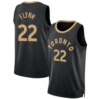 Men's Malachi Flynn Toronto Raptors Black Fast Break 2022/23 City Edition Jersey