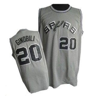 Men's Manu Ginobili San Antonio Spurs Grey Authentic Throwback Jersey