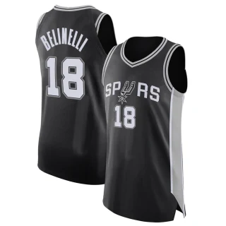 Men's Marco Belinelli San Antonio Spurs Black Authentic Jersey - Icon Edition