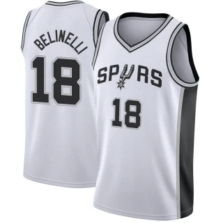 Men's Marco Belinelli San Antonio Spurs White Fast Break Jersey - Association Edition