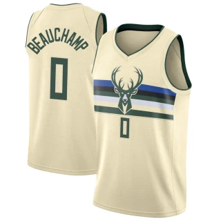 Men's MarJon Beauchamp Milwaukee Bucks Cream Swingman Jersey - City Edition