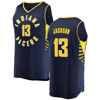 Men's Mark Jackson Indiana Pacers Navy Fast Break Jersey - Icon Edition