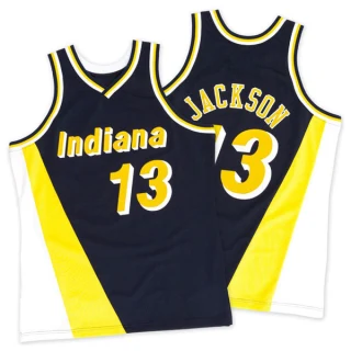 Men's Mark Jackson Indiana Pacers Navy/Gold Swingman Throwback Jersey