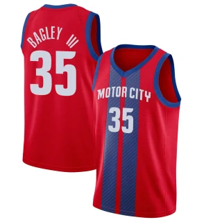 Men's Marvin Bagley III Detroit Pistons Red Swingman 2019/20 Finished Jersey - City Edition