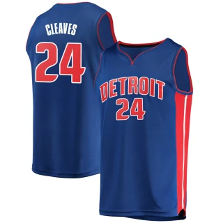 Men's Mateen Cleaves Detroit Pistons Blue Fast Break Jersey - Icon Edition