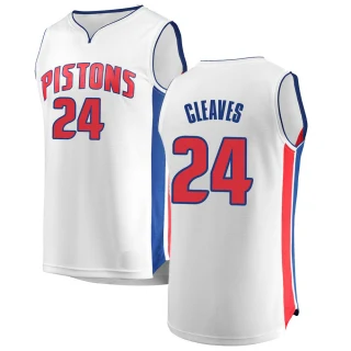 Men's Mateen Cleaves Detroit Pistons White Fast Break Jersey - Association Edition
