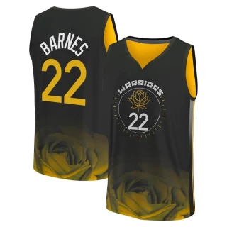Men's Matt Barnes Golden State Warriors Gold Fast Break Black 2022/23 City Edition Jersey