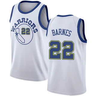Men's Matt Barnes Golden State Warriors Gold Swingman White Hardwood Classics Jersey
