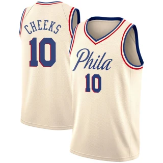Men's Maurice Cheeks Philadelphia 76ers Cream Swingman Jersey - City Edition