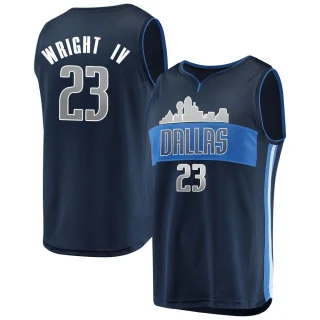 Men's McKinley Wright IV Dallas Mavericks Navy Fast Break Jersey - Statement Edition