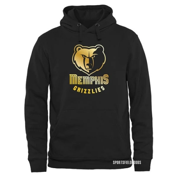 Men's Memphis Grizzlies Gold Collection Pullover Hoodie - Black