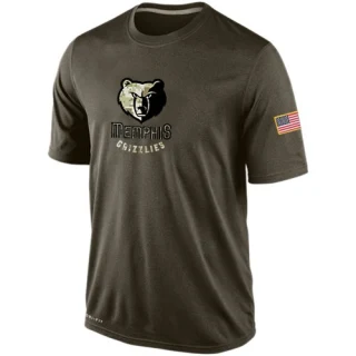 Men's Memphis Grizzlies Olive Salute To Service KO Performance Dri-FIT T-Shirt