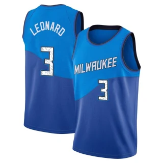Men's Meyers Leonard Milwaukee Bucks Blue Swingman 2020/21 Jersey - City Edition