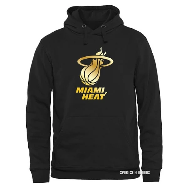 Men's Miami Heat Gold Collection Pullover Hoodie - Black