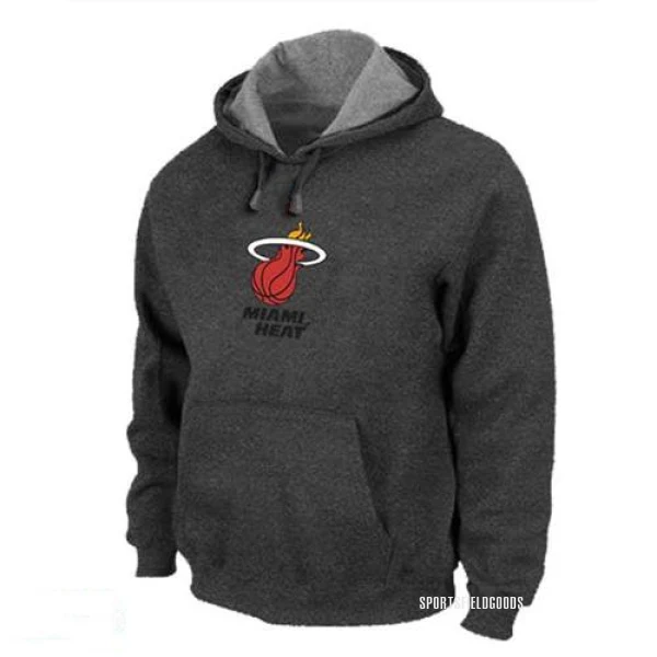 Men's Miami Heat Grey Pullover Hoodie - Dark